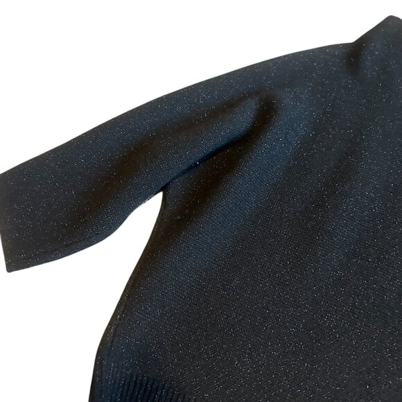 The Reset R Label Black Glitter Sparkle Sweater Pullover Casual Stretch Medium - Picture 8 of 11